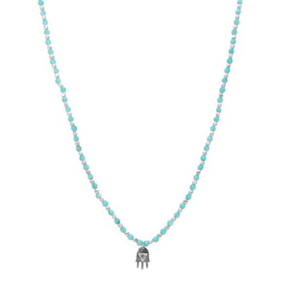 Conjunto Parvati- Plata rodinada 925 - Piedra Amazonita-CJ2013 conpiedra