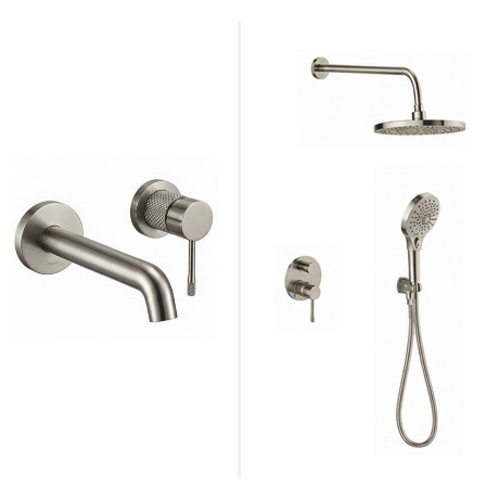 GRIFERIA JUEGO MONOCOMANDO BRUSHED NICKEL BRILLO SIGNATURE GRIS-BRUSHED NICKEL