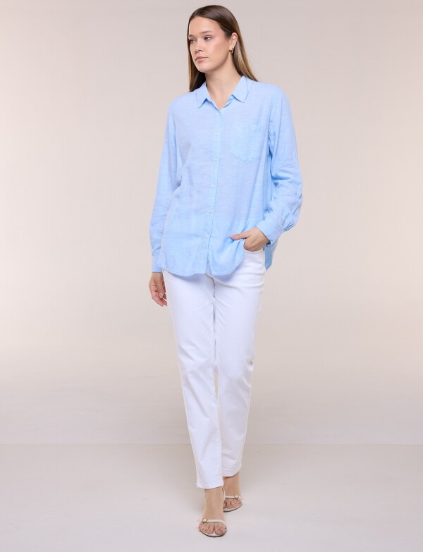 Camisa Lino CELESTE