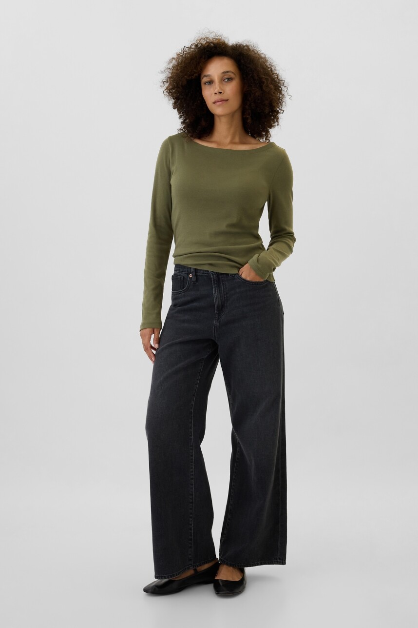 Remera Cuello Bote Mujer Olive Night