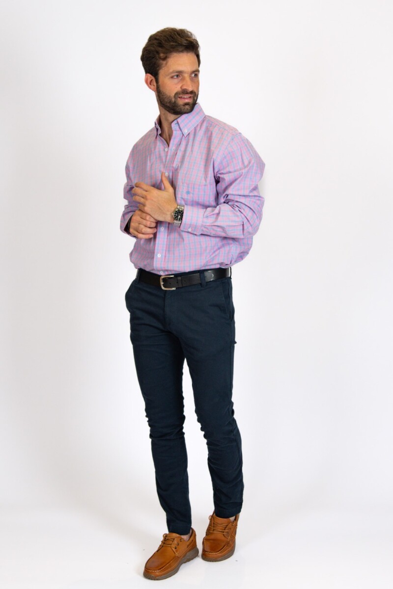 Camisa Escocesa Rosada y Celeste
