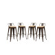 Pack 4 Taburetes Tolix con Respaldo y Asiento de Madera Lumax Negro