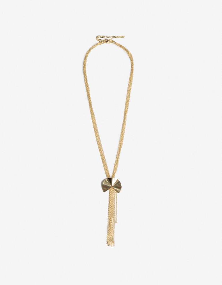 Collares Largos Metal Collar Largo De Metal - Dorado