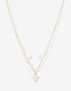 Bijouterie Set Exclusive Edition Set Aros Pasantes Y Cadena Plata 925 - Dorado