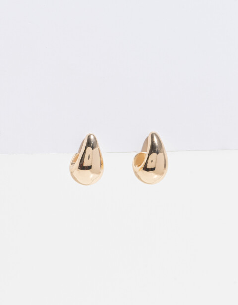 Aros Pasantes Metal Aros De Gota - Dorado