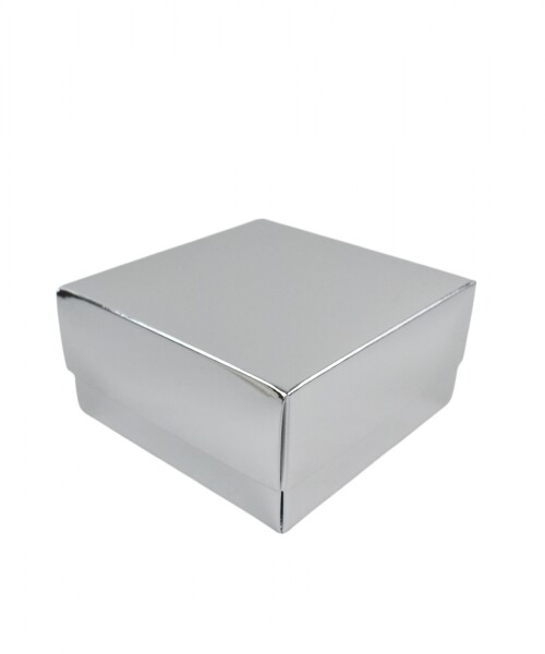 Caja laminada 04 - 12x12x6 cm PLATA