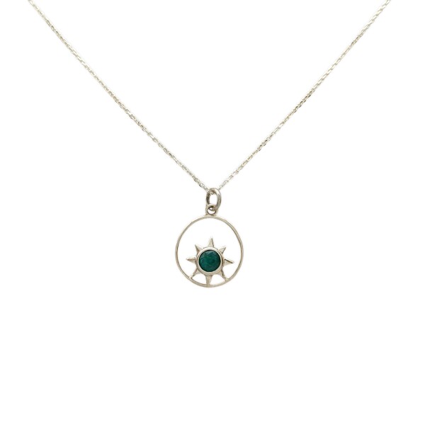 Conjunto estrella Malaquita - Plata 925 - Piedra malaquita- CJ3071 Conpiedra