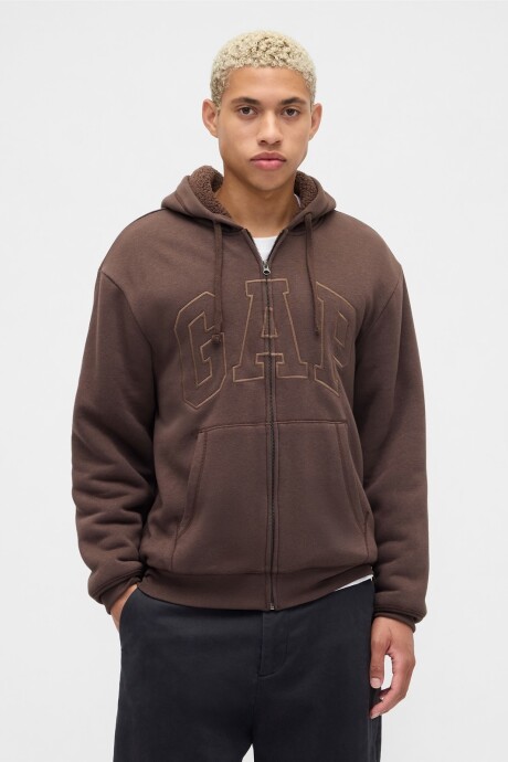 Canguro Con Corderito Logo Gap Hombre New Brown661