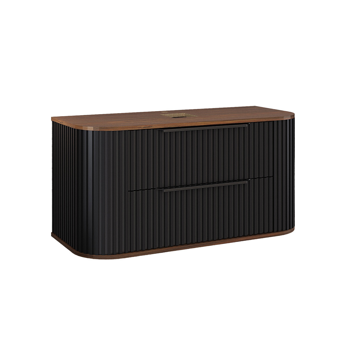 Mueble De Baño Suspendido Modelo Alice 100 - Color Negro Con Cacao 