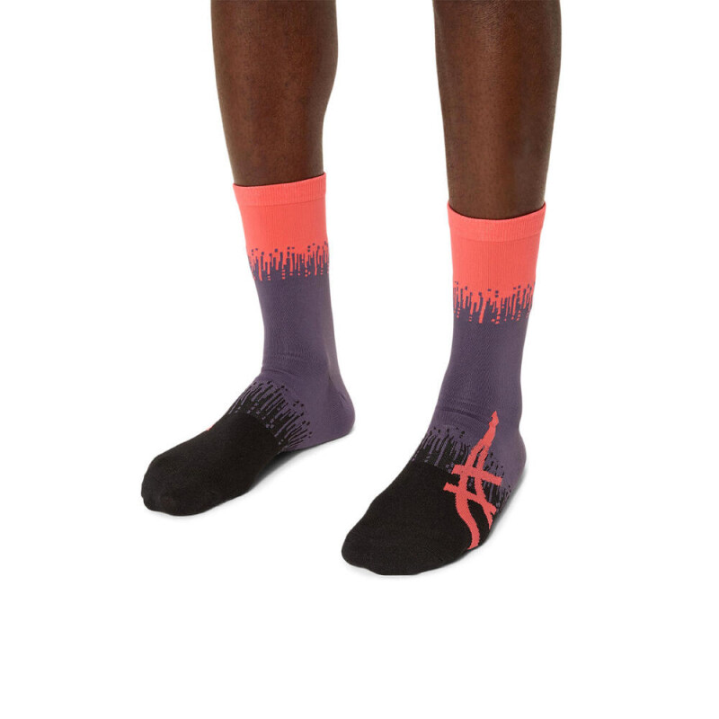 Medias Running Light Mesh Crew Unisex Greyish Purple/performance Bla