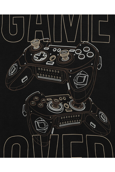 Pijama cuatro piezas de algodón, dos pantalones y dos remeras, diseño gamer Sin color