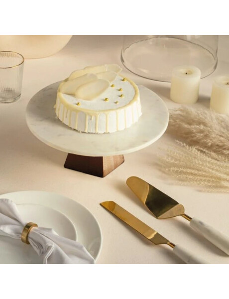 PLATO CON PIE MARMOL/BAMBOO D20x7CM BLANCO/NATURAL PLATO CON PIE MARMOL/BAMBOO D20x7CM BLANCO/NATURAL