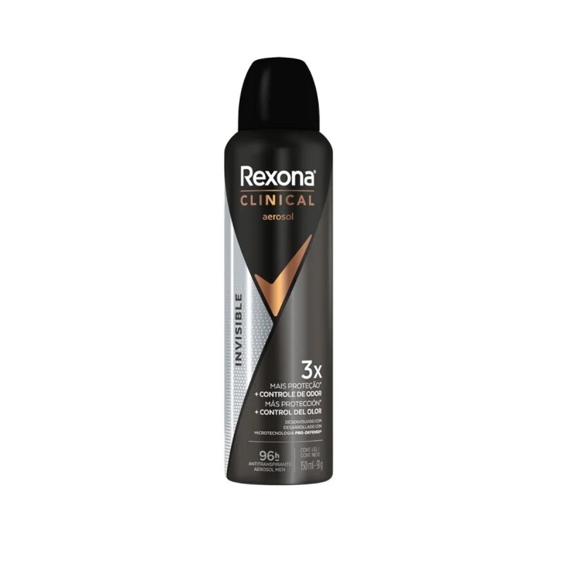 Desodorante Aerosol Rexona Clinical Men Invisible 150 Ml. Desodorante Aerosol Rexona Clinical Men Invisible 150 Ml.