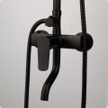 Barral De Ducha Con Teléfono de Ducha Cabezal Brazo Manguera y Monocomando Acero inoxidable Negro Barral De Ducha Con Teléfono de Ducha Cabezal Brazo Manguera y Monocomando Acero inoxidable Negro