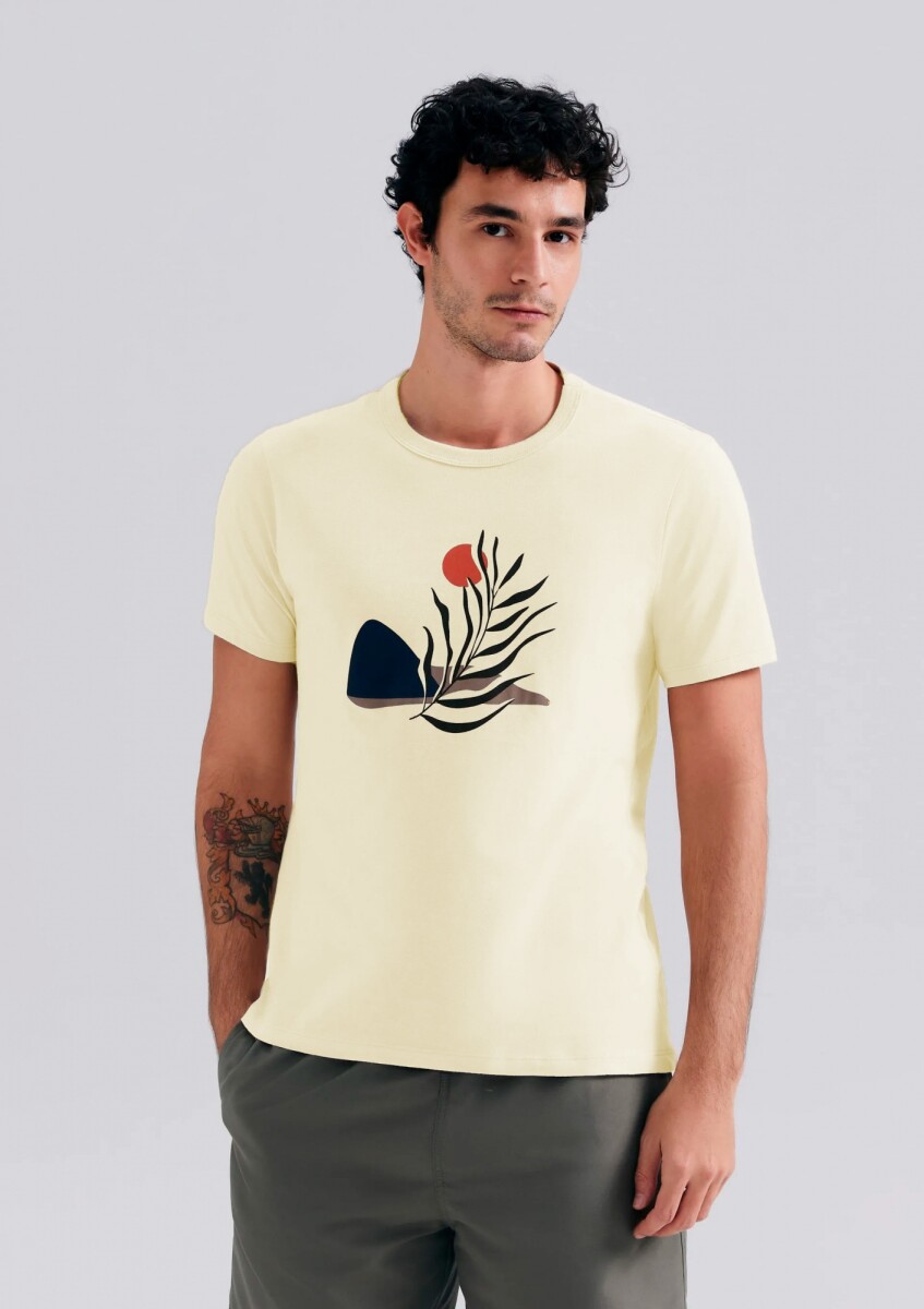 CAMISETA CON ESTAMPA - BEIGE 