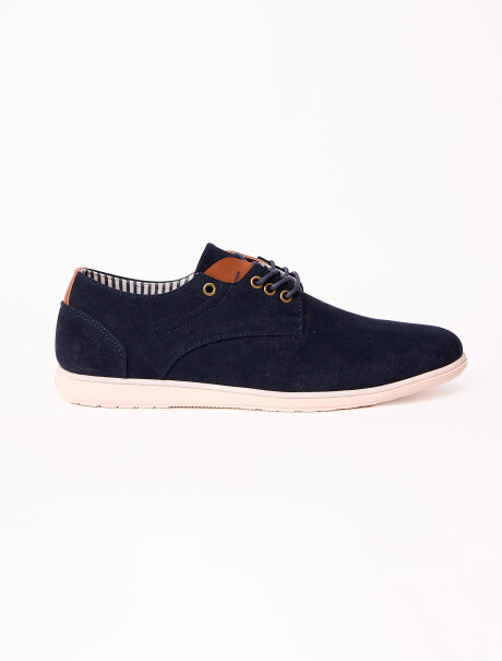 Zapato acordonado suede azul
