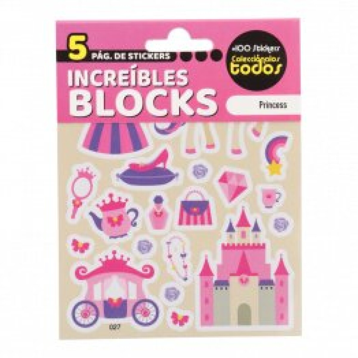 Stickers en Block de 5 Hojas - Princesas 