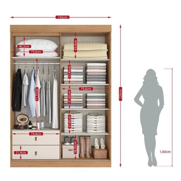 ROPERO 3 PUERTAS 2 CAJONES ASPEN - CAPUCCINO/BLANCO ROPERO 3 PUERTAS 2 CAJONES ASPEN - CAPUCCINO/BLANCO
