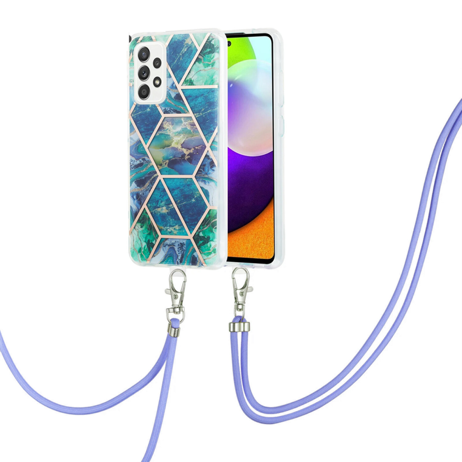 Cordón Cruzado Para Cuello Con Parche Antirobo, Correa Para Móvil Trenzada Multiusos, Ideal Para Llaves Y Manos Libres En Exteriores - Color Morado