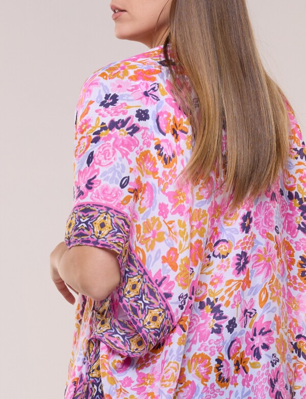 Kimono Flores MULTI/ROSA