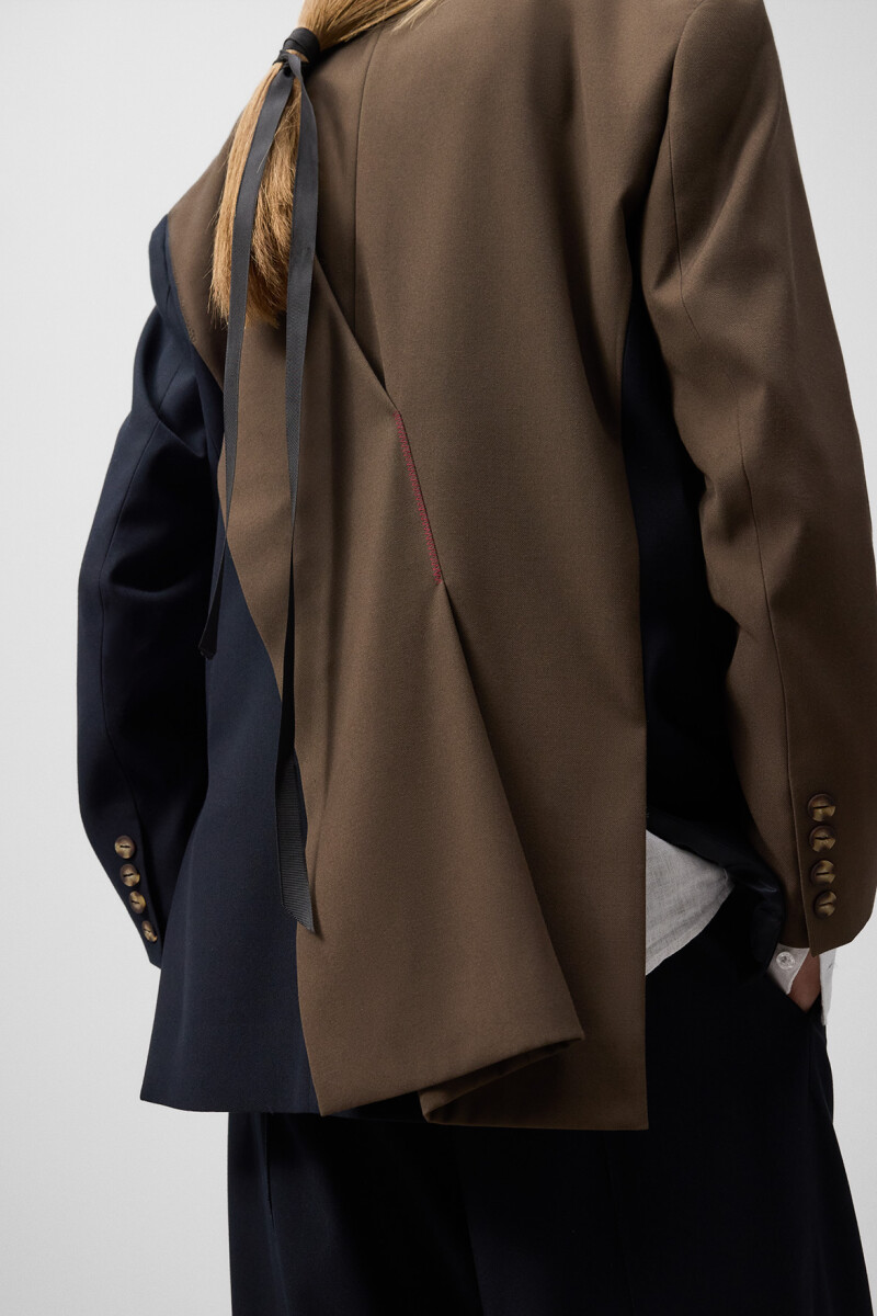 BLAZER BICOLOR Azul