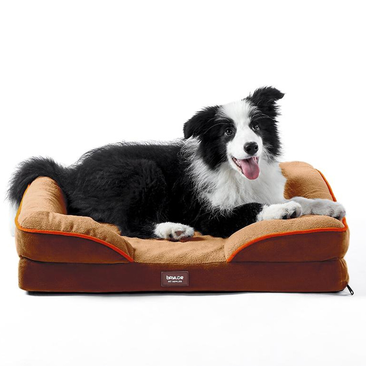 Cama Baylor Cucha Mediana Acolchonada de Felpa p/ Perro Gato - Marrón 