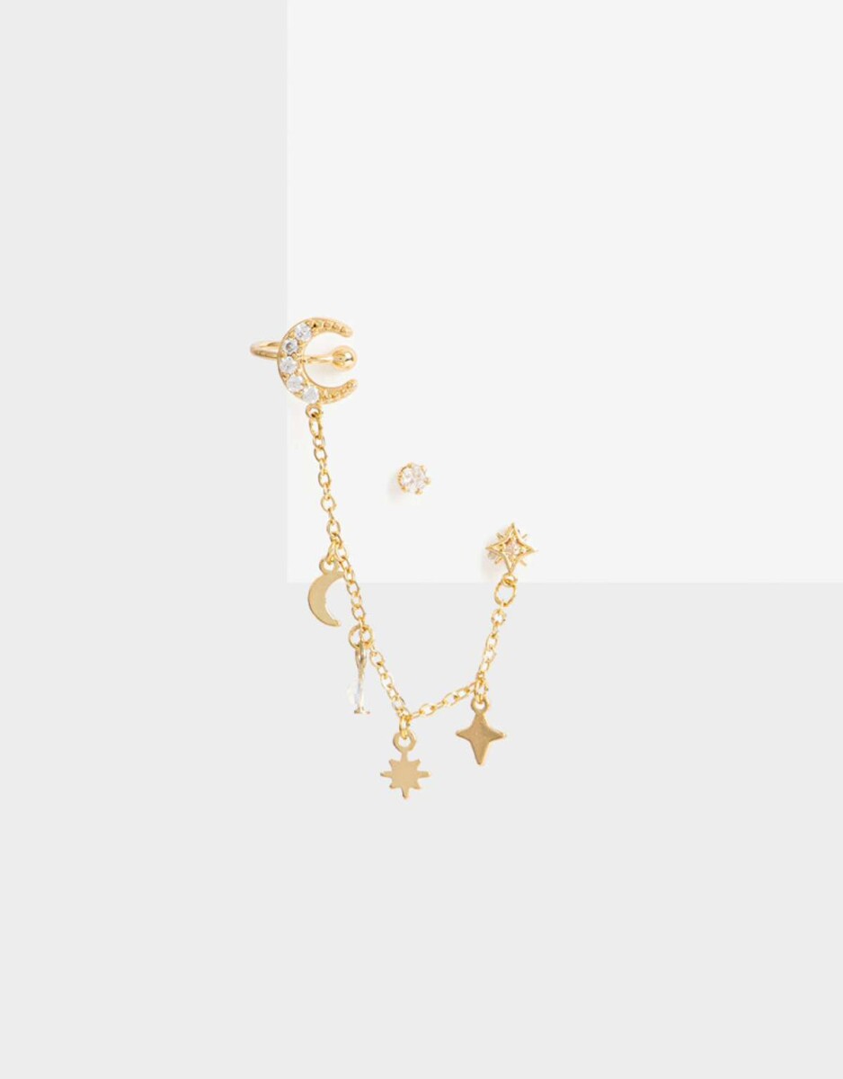 Aros Pasantes Cubic zirconia - Dorado 