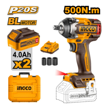 Llave de Impacto INGCO a Bateria 500NM Incluye Bateria y Cargador