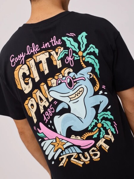 T-SHIRT RUSTY QUIQUE NEGRO