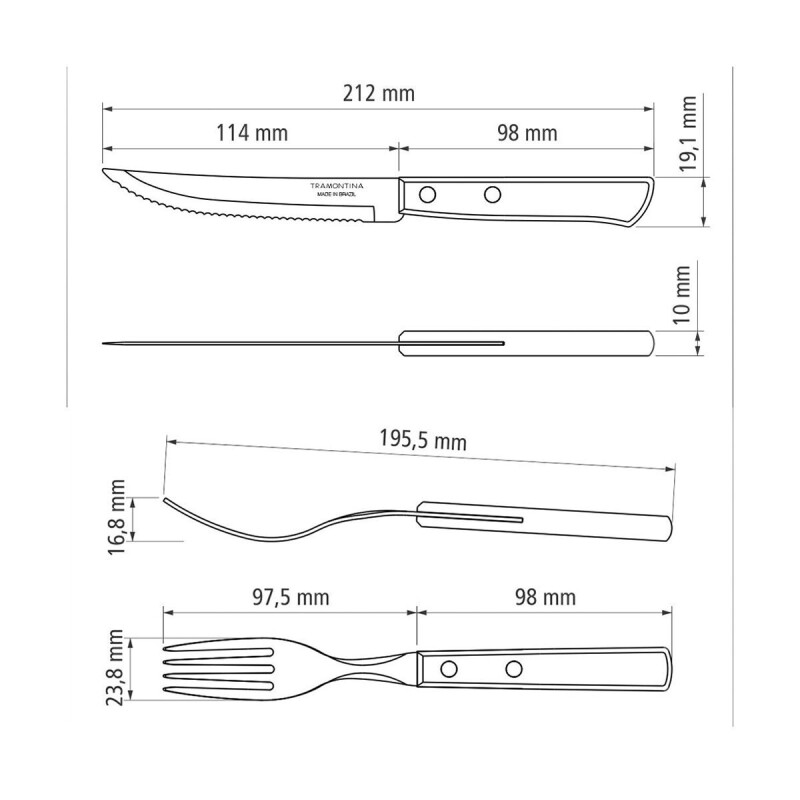 JUEGO DE CUBIERTOS PARA ASADO 12pzas. - COLOR OSCURO - 21199/911 JUEGO DE CUBIERTOS PARA ASADO 12pzas. - COLOR OSCURO - 21199/911