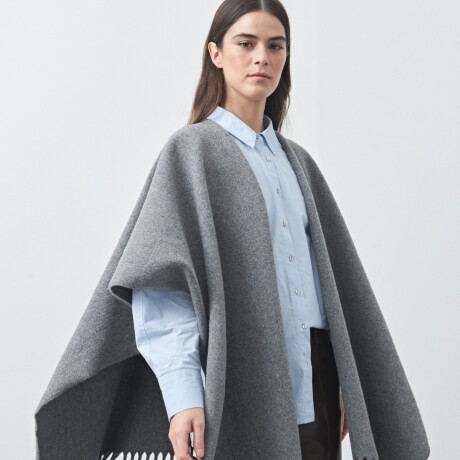PONCHO FAVA Gris Melange
