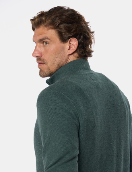 BUZO TEXTURADO MEDIO CIERRE Verde