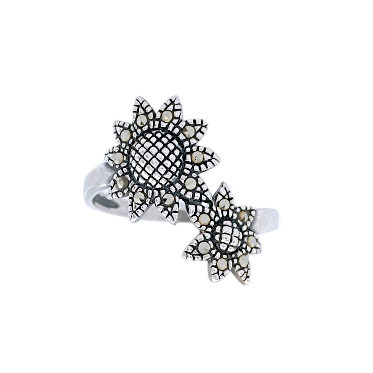 Anillo Flor-Plata 925-Piedra Zirconia-AN3198 - conpiedra 