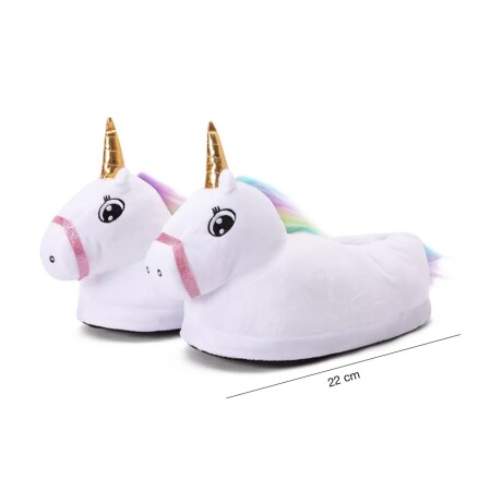 Pantuflas Unicornio Suaves y Calentitas para Niños y Adultos Blanco