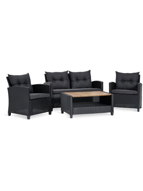 Set jardín VEN 4 plazas negro Set jardín VEN 4 plazas negro