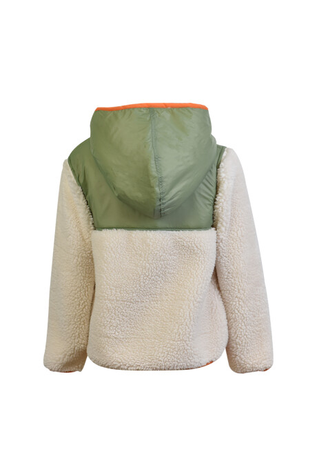 Campera Tomás con plush y nylon Verde