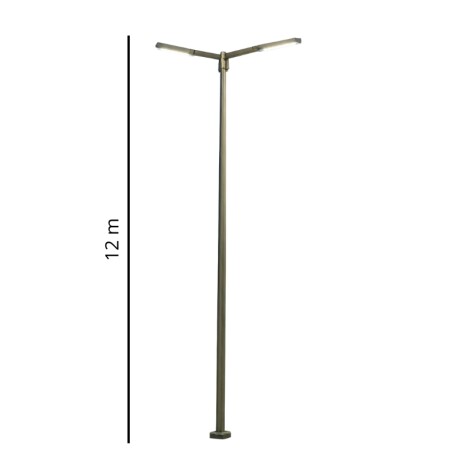 Columna 12mt con dos Brazos Blanca Columna 12mt Con Dos Brazos Gris