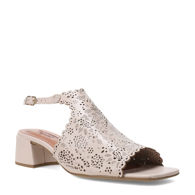 Sandalias de Mujer Bottero Cuero Calado Beige