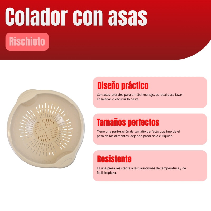 Colador con asas BEIGE