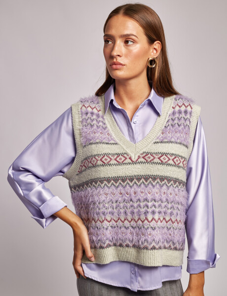 Chaleco jacquard gris