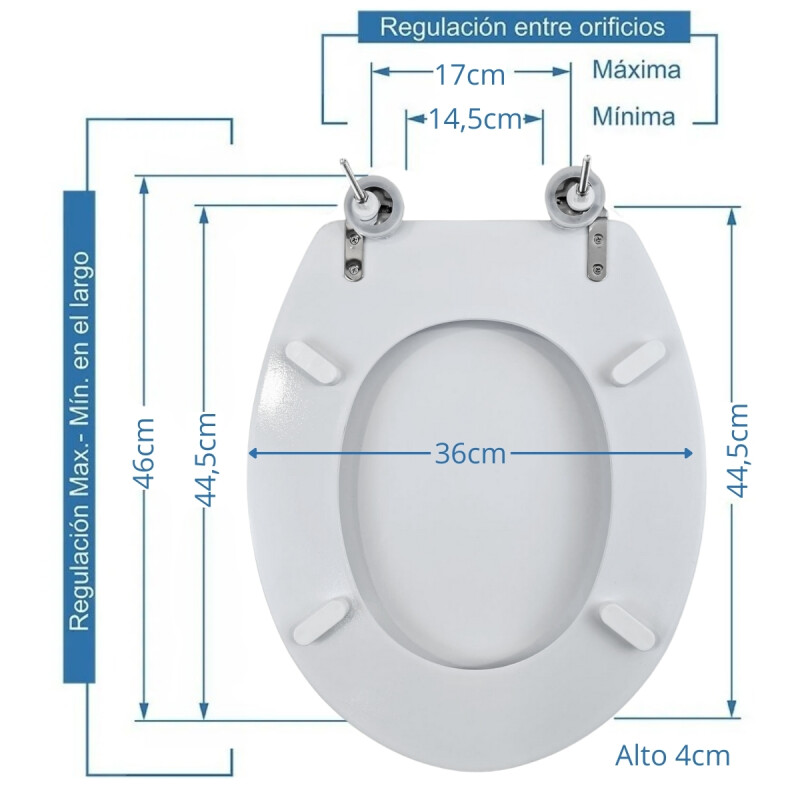 Asiento de inodoro madera blanca BLANCO