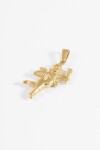 Dije ángel de acero dorado