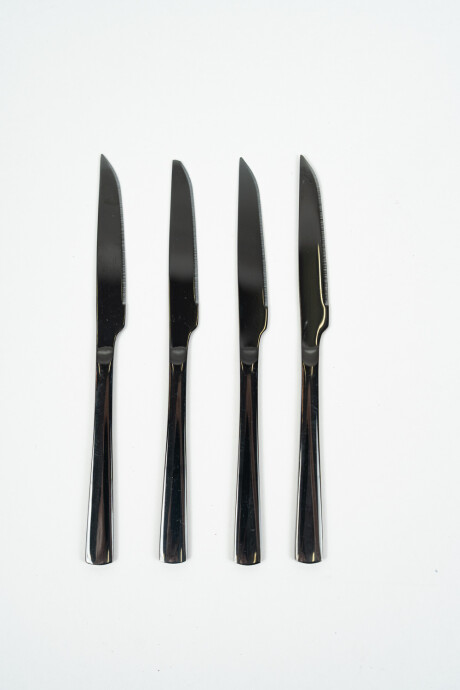 Cuchillo De Postre Asher Set 4un. Negro Brillante Color Unico