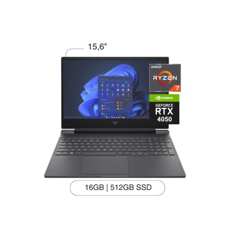Notebook HP Victus 15,6' FHD 512GB/16GB RAM R7-7445HS RTX4050 W11 - Silver Notebook HP Victus 15,6' FHD 512GB/16GB RAM R7-7445HS RTX4050 W11 - Silver