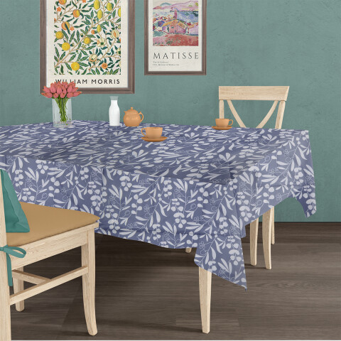 Mantel Rectangular Bukara Peva 140 x 210 cm 1103 HOJAS CELESTE