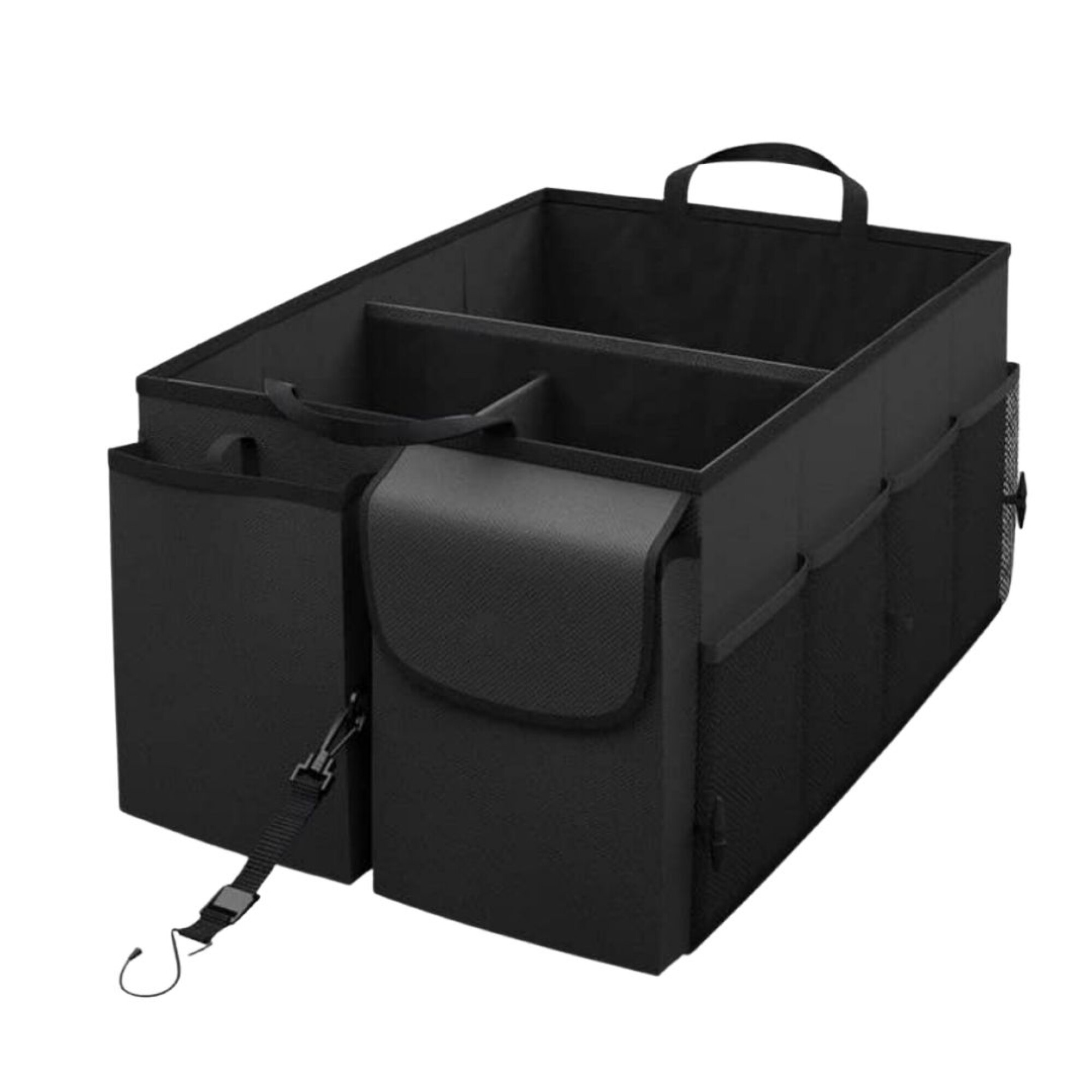 Organizador de baúl con dos asas y bolsillos laterales, contenedor de  almacenamiento MaidMAX plegable para auto con dos grandes compartimentos  para