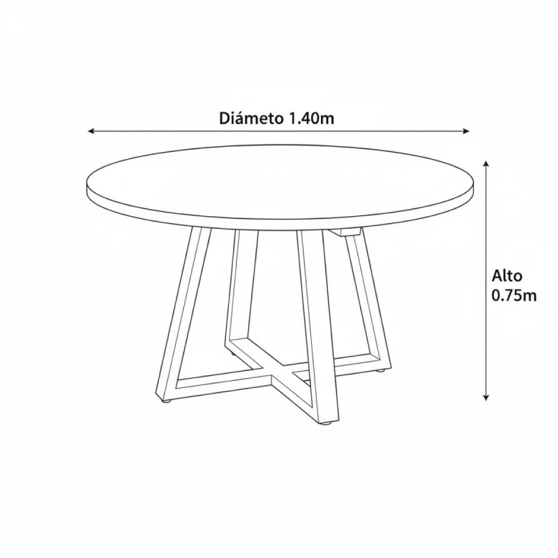 MESA COMEDOR REDONDA HM DISCONT (CD) Unica