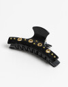Broche Acrilico Broche De Acrilico Con Apliques Metalicos. - Negro