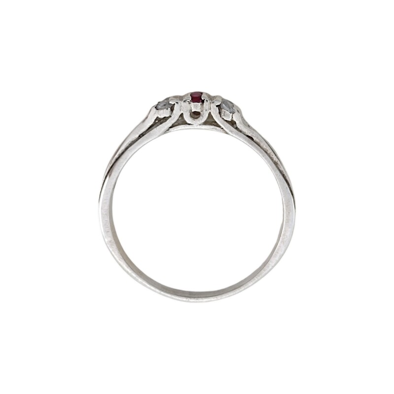 Anillo Trilogy-Plata 950-Piedra Zirconia y rubí-AN4091 conpiedra