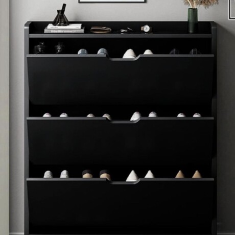 Zapatero Organizador Vertical De 3 Estantes Negro